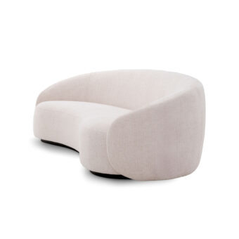Sofa by Eichholtz in Lyssa off-white fabric with an organically curved silhouette on a recessed black base