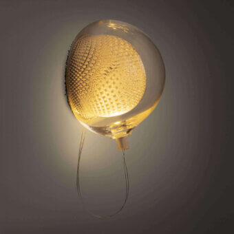 Lavish Bocci 76 Surface Light crafted in hot white and clear glass with delicate copper mesh detailing