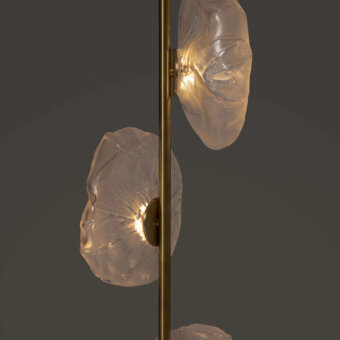 Exceptional Bocci 73 Stem Floor Lamp with translucent glass shades and a polished brass finish
