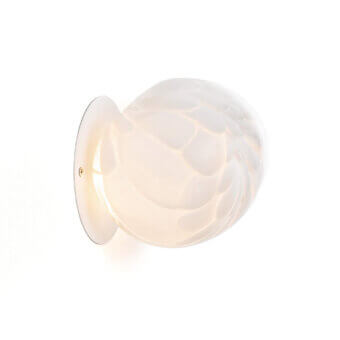 Superior Bocci 118 wall/ceiling lamp with feather-like opal glass forms and refined brass-finish base