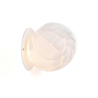 Superior Bocci 118 wall/ceiling lamp with feather-like opal glass forms and refined brass-finish base