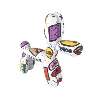 Juliarte Balloon Dog - White Pat-Pop