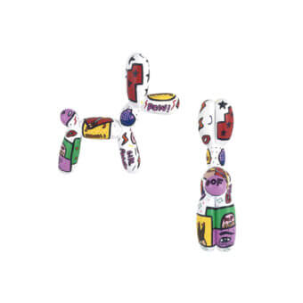 Juliarte Balloon Dog - White Pat-Pop