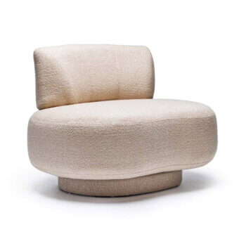 Interlude Home Nuage Swivel Lounge Chair - Upholstered Plinth