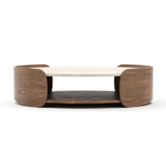Caracole Fleur Open Cocktail Coffee Table With Wood Shelf
