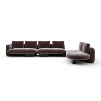 Caracole Overlap Dark Taupe L Bumper Sectional