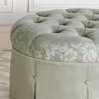 Eastern Accents Lourde Celadon Round Ottoman