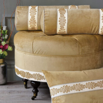 Eastern Accents Marceau Metallic Border Ottoman