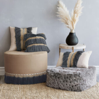 Eastern Accents Midori Linen Ottoman