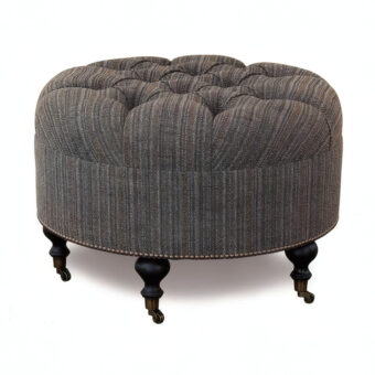 Eastern Accents Reign Textured Round Ottoman