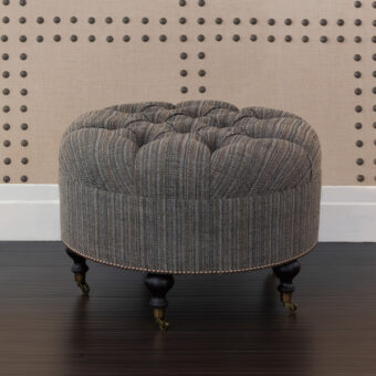 Eastern Accents Reign Textured Round Ottoman