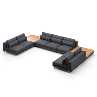 Stellar Works Atelier Leg Sectional Configuration 3