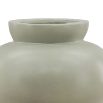 Vase by Dovetail in sage gray mineral material with matte finish and sculptural silhouette