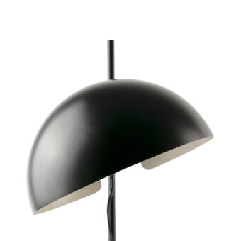 Lamp by Faro Lab in steel with a matte black finish, featuring a vertical stem and domed shade