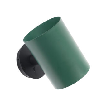 Wall lamp by Faro Barcelona in steel with forest green and matte black finish, featuring a swivel joint