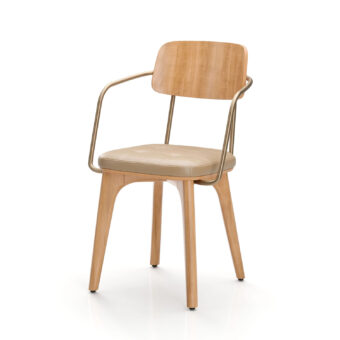 Stellar Works Utility Half Back Wood Armchair