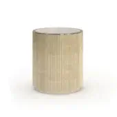 Caracole Love Round End Side Table Oracle Wood Veneer + Whisper of Gold Metal