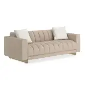 Caracole Well Balanced Sofa 84 Whisper of Gold Metal + Fabric