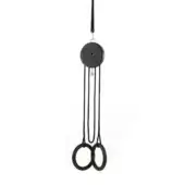 Gymnastic trainer with dark gray wood disc, black rope suspension, and three hanging straps with circular black gymnastic rings.