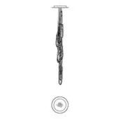 Silver chain with oval links hangs from a circular mount, featuring a rosette detail and polished metallic finish against a white background.