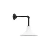 Barn Light As Shown in Picture G35 Black Gooseneck Arm with White Shade