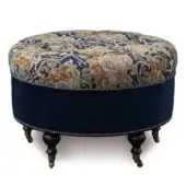 Eastern Accents As Shown in Picture Plush Navy + Bottom Nailheads in Brushed Gold + Espresso Solid Wooden Legs