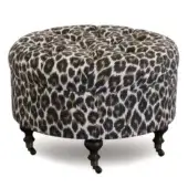 Eastern Accents As Shown in Picture Animal Print Upholstery + Espresso Solid Wooden Legs & Matte Brass Casters