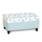 Eastern Accents As Shown in Picture Starfish Print Fabric + Espresso Stain Solid Wooden Storage & Legs