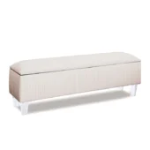 Eastern Accents As Shown in Picture Sterling Ivory Upholstery + Transparent Lucite Acrylic Legs