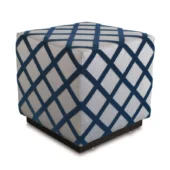 Eastern Accents As Shown in Picture Gray Fabric with Blue Lasercut Design in Velvet + Black Base