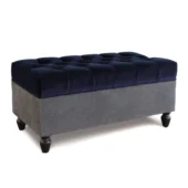 Eastern Accents As Shown in Picture Plush Navy Velvet & Tinley Slate + Espresso Solid Wooden Legs