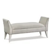 Eastern Accents As Shown in Picture Handel Snow Fabric & Amadeus Gold Piping + Chalk Wooden Legs