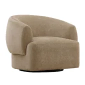 Dovetail Billie Swivel Lounge Chair Jasper Sand Chenille Fabric