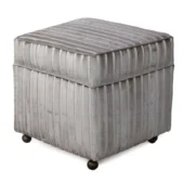 Eastern Accents As Shown in Picture Striped Velvet + Espresso Stain Solid Wooden Storage + Matte Brass Casters