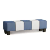 Eastern Accents As Shown in Picture Denim & Cotton + Faux Leather Trim + Espresso Hand-Stained Wooden Legs