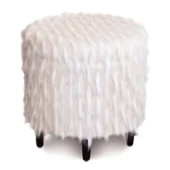 Eastern Accents As Shown in Picture Faux Fur Fabric + Storage in Cordova Taupe Fabric + Espresso Solid Wooden Legs