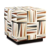 Eastern Accents As Shown in Picture Medara Copper Geometric Fabric + Espresso Solid Wooden Base