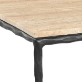 Dovetail Lewelyn Coffee Table Travertine Top / Iron Base