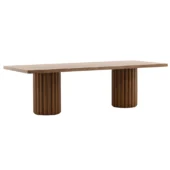 Dovetail Henley Table Dark Brown Rubber Wood and Oak Veneer