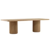 Dovetail Henley Table Light Warm Wash Rubber Wood and Oak Veneer
