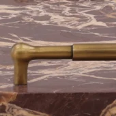 Dovetail Wexley Tray Red Cherry Marble Surface & Antique Gold-Finished Iron Handles
