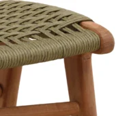 Dovetail Vertis Ottoman Green Synthetic Rope / Natural Teak Wood