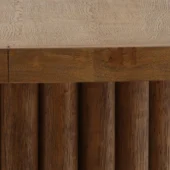 Dovetail Henley Round Table Dark Brown Rubber Wood and Oak Veneer