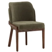 Dovetail Jacquelyn Chair Sepulveda Forest Basketweave Fabric / Brown Elm Wood