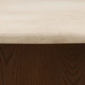 Dovetail Oja Table Cream Marble / Brown Oak Wood