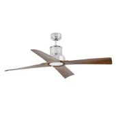 Faro Barcelona As Shown in Picture Chrome Pleated Steel Structure + Brown ABS Blades + Opal PMMA Diffuser