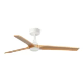 Faro Barcelona As Shown in Picture Matt White Steel Structure + Pine Wood Blades + Opal Glass Diffuser