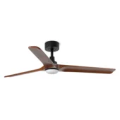 Faro Barcelona As Shown in Picture Matt Black Steel Structure + Dark Walnut Pine Wood Blades + Opal Glass Diffuser