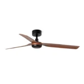 Faro Barcelona As Shown in Picture Matt Black Steel Structure + Walnut ABS Blades