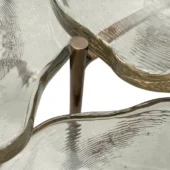 Eichholtz Baldovini Coffee Table Handmade Glass / Vintage Brass